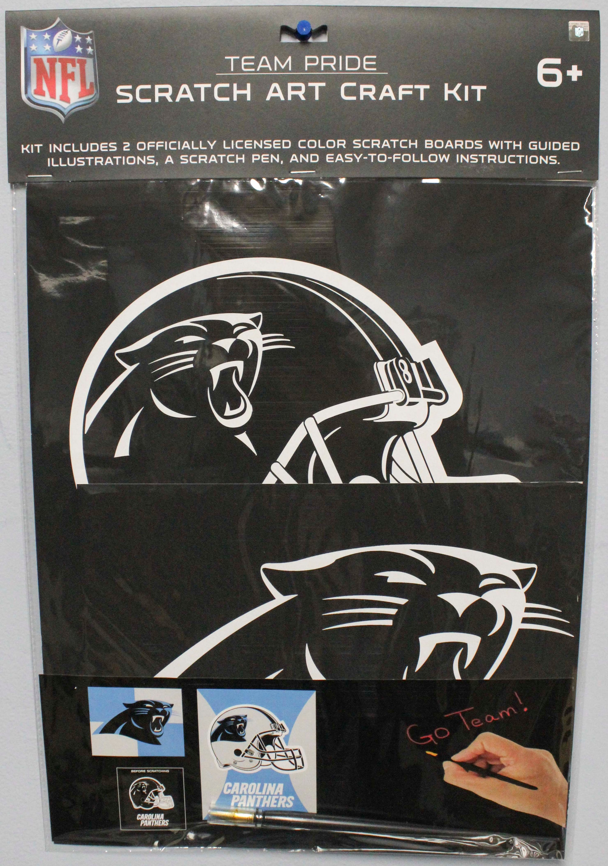OFFICIALLY LICENSED CAROLINA PANTHERS SCRATCH ART CRAFT KIT
