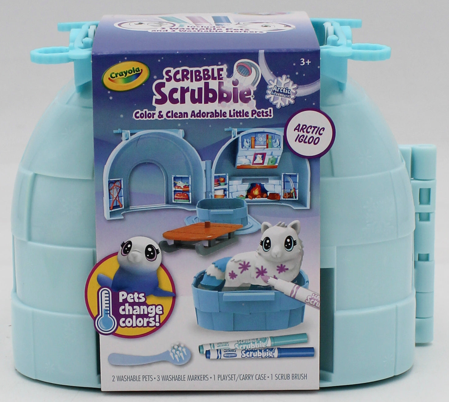 CRAYOLA SCRIBBLE SCRUBBIE PETS, ARTIC IGLOO 7PC SET NI
