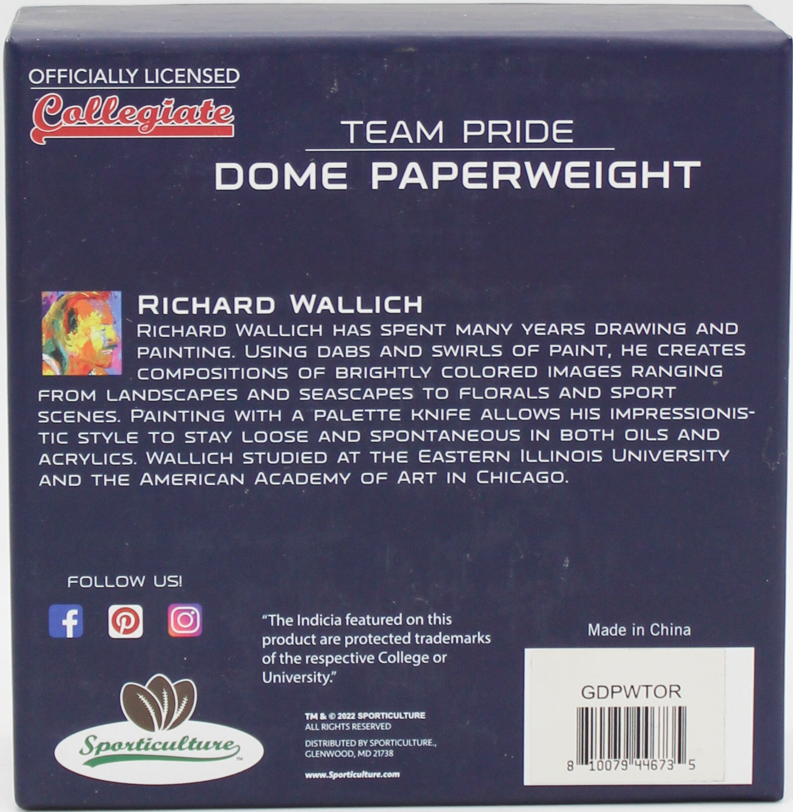 OREGON DUCKS GLASS DOME PAPERWEIGHT 4"