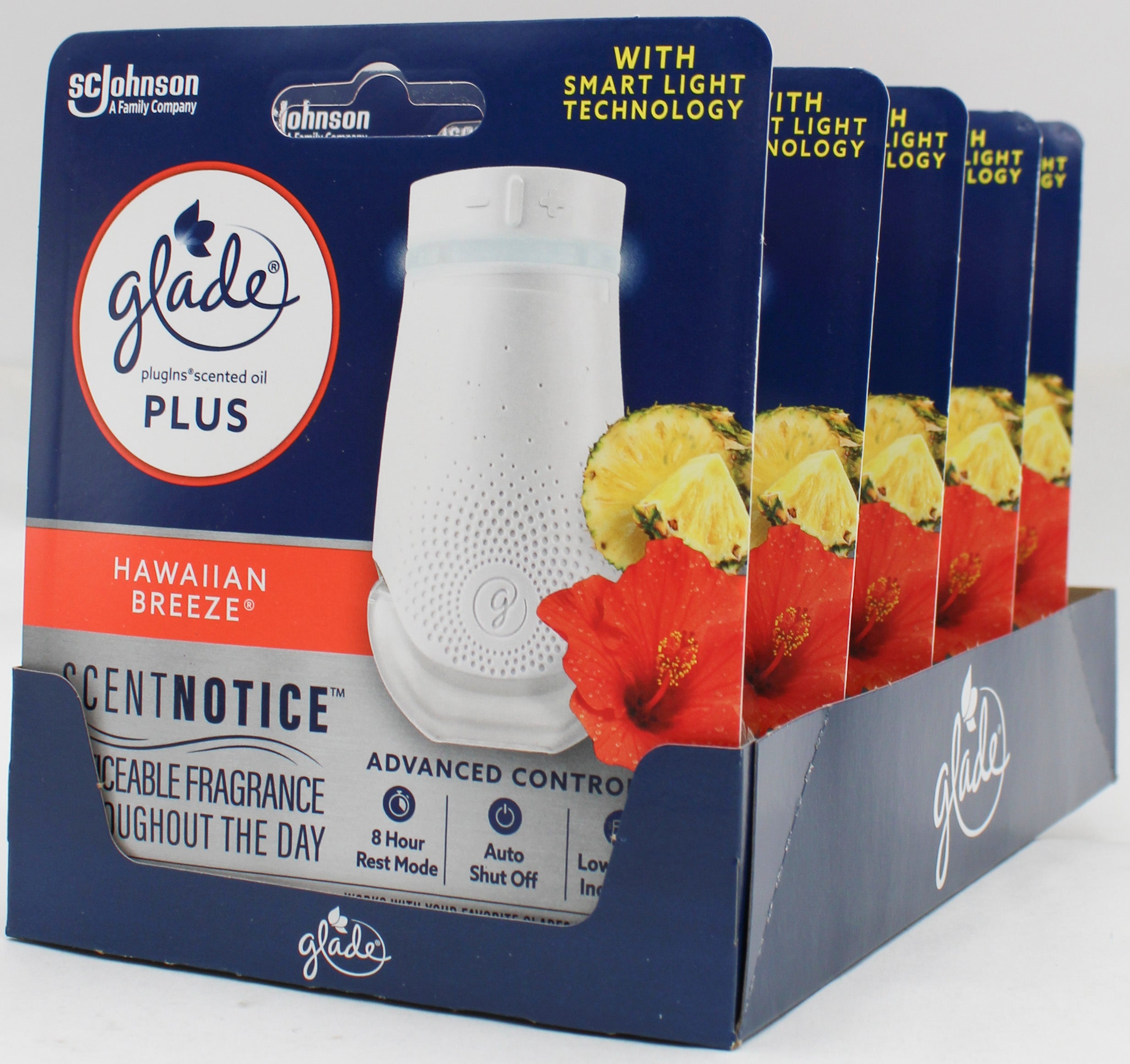 GLADE PLUGINS SMART LIGHT WARMER + 1 REFILL HAWAIIAN BREEZE .67floz
