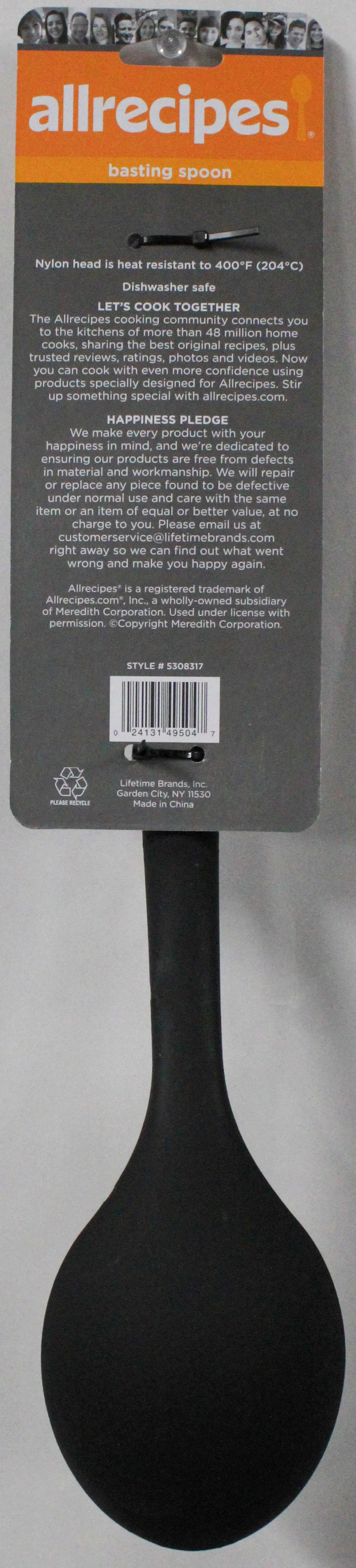 ALL RECIPES HANDLED SPOON BLK NI