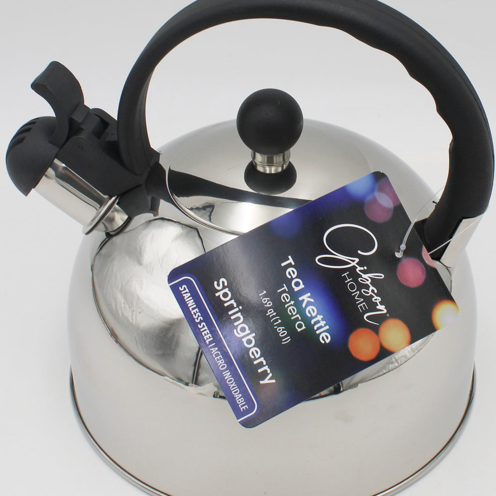 GIBSON HOME 2.25qt STAINLESS STEEL TEA KETTLE NI