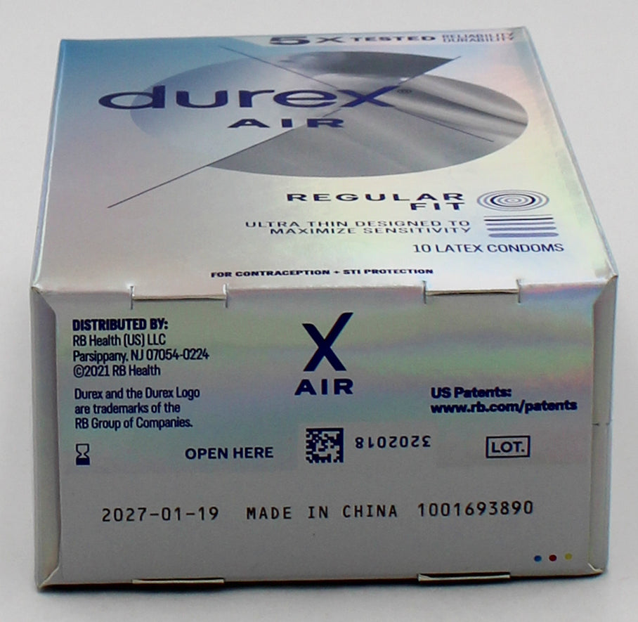 DUREX 10 PACK CONDOMS AIR REGULAR FIT EXP 1/19/2027