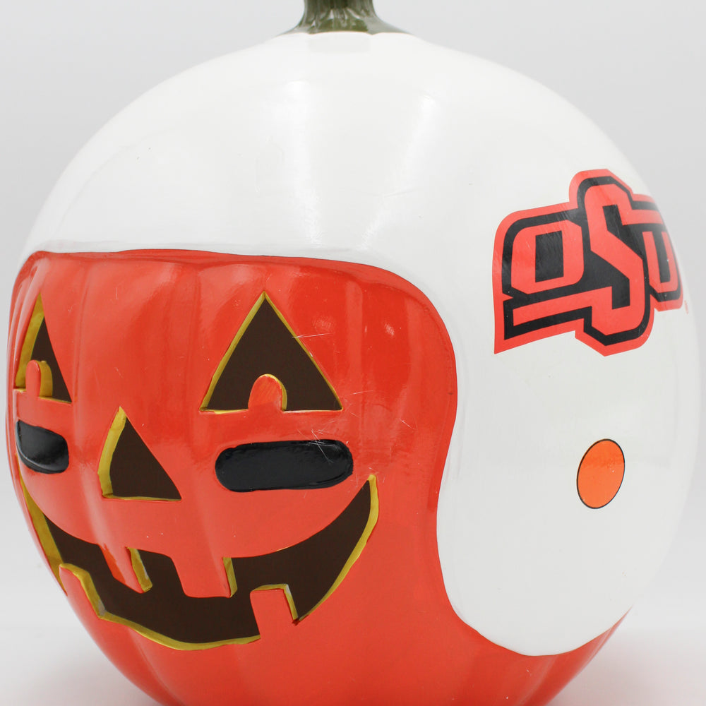 OKLAHOMA STATE COWBOYS CERAMIC PUMPKIN HELMET 10"