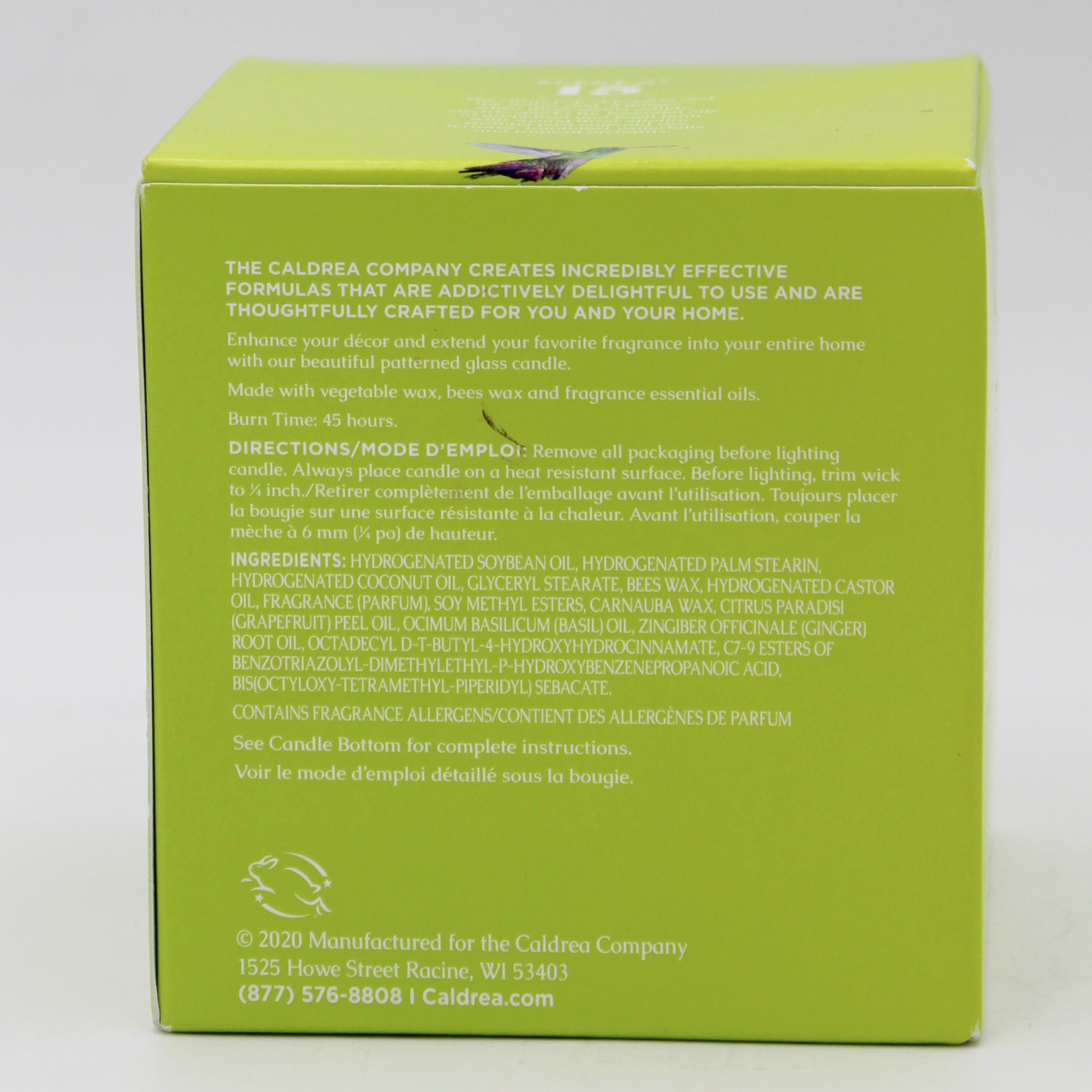 CALDREA CANDLE GINGER POMELO 8.1oz