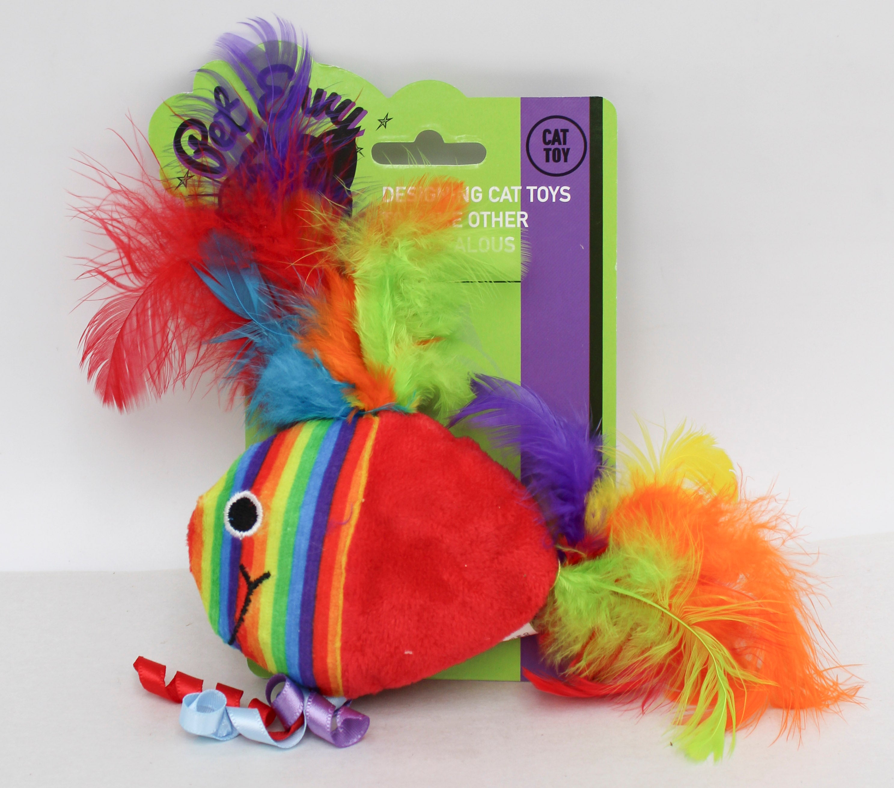 Multipet Pet Envy Rainbow Fish Cat Toy – Bulk Pack