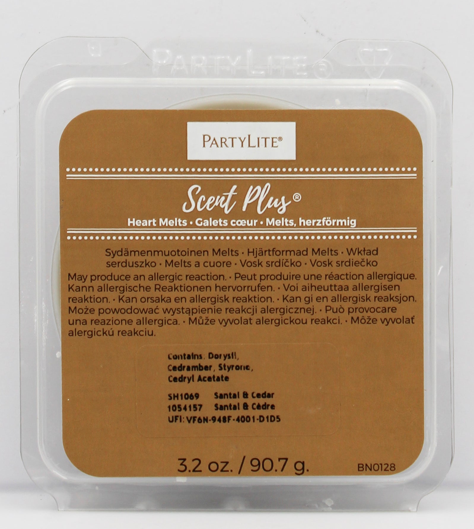 PARTYLITE SANTAL & CEDAR SCENT PLUS HEART MELTS 3.2oz