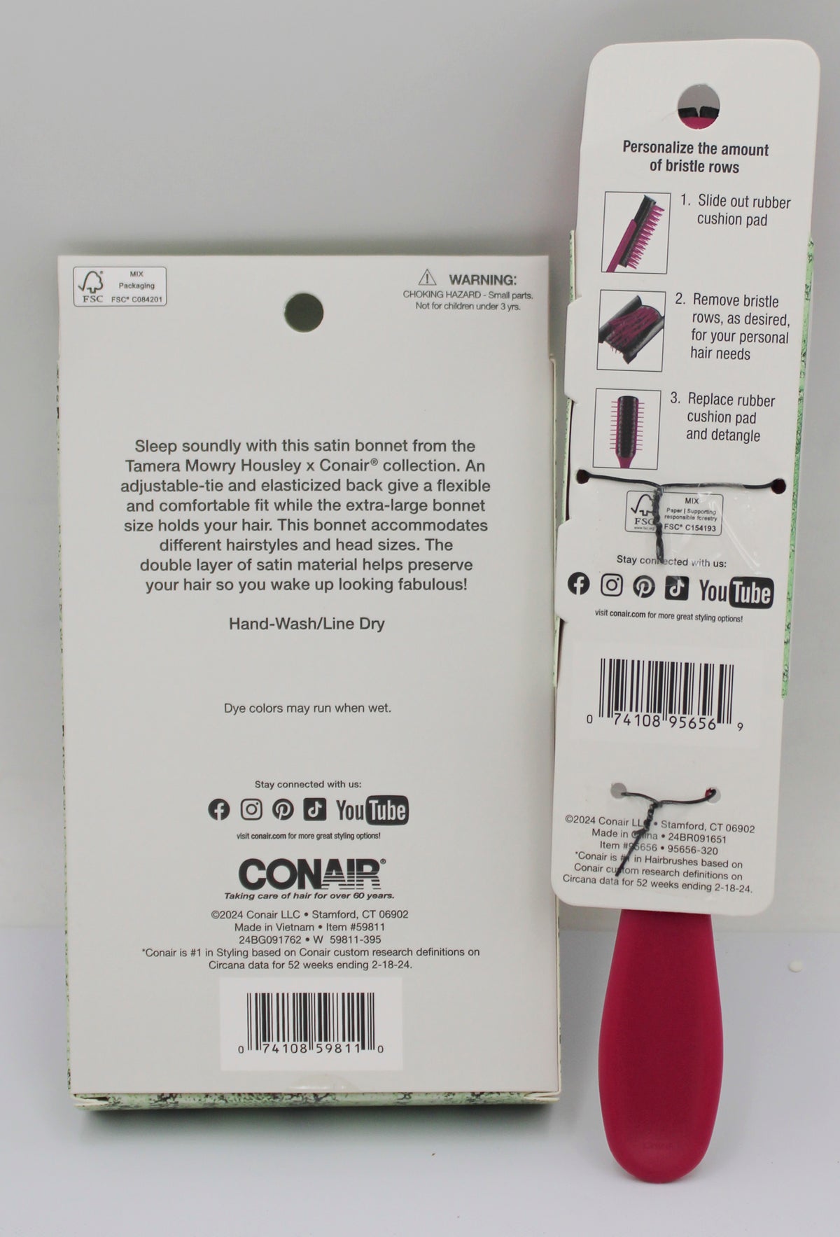 CONAIR TAMERA MOWRY SATIN BONNET & BRUSH NI