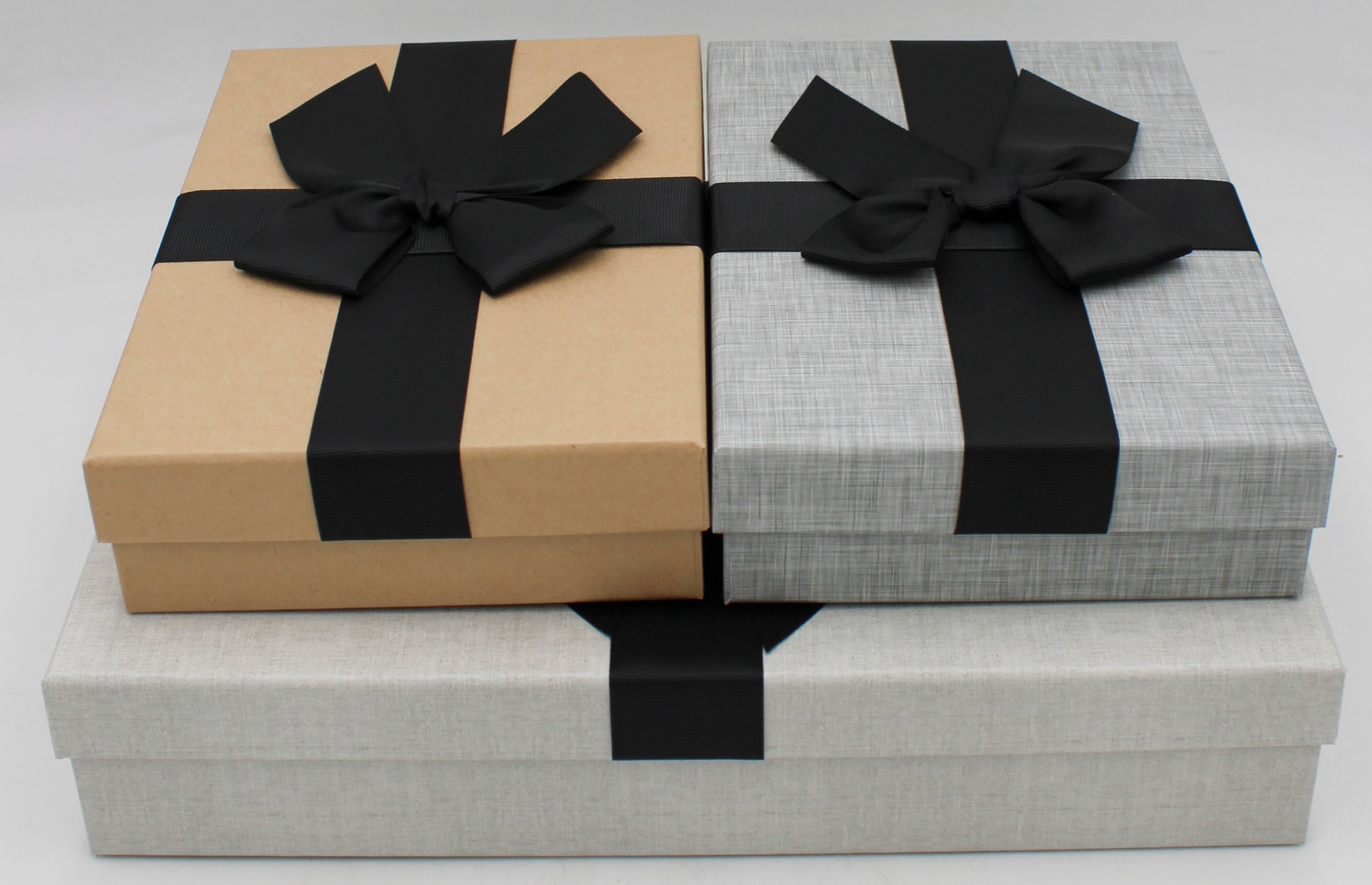 3CT NESTED RECTANGLE GIFT BOXES - NATURAL