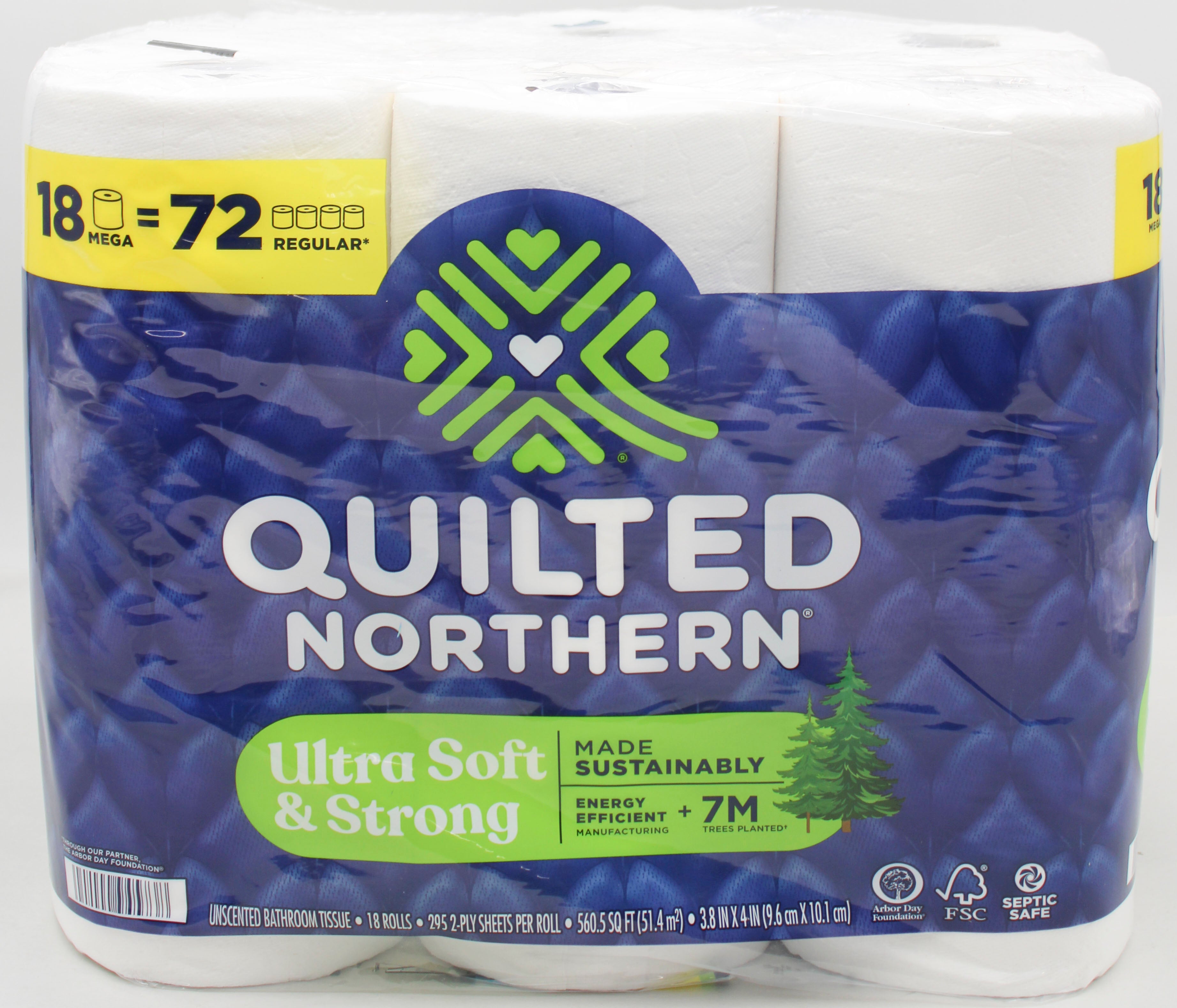 18 MEGA ROLLS QUILTED NORTHERN ULTRA SOFT & STRONG TOILET PAPER NI