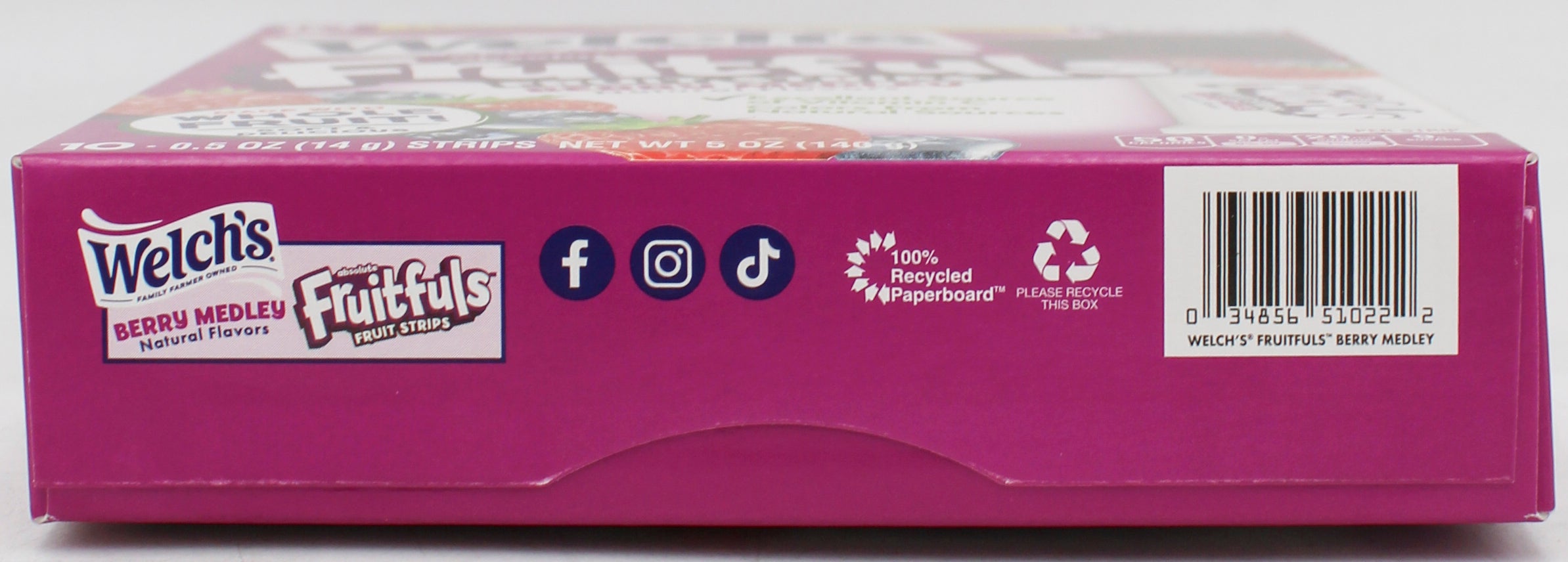 WELCHS FRUITFULS BERRY MEDLEY SOFT FRUIT STRIPS 5 Oz  10 STRIPS BB 2/8/26