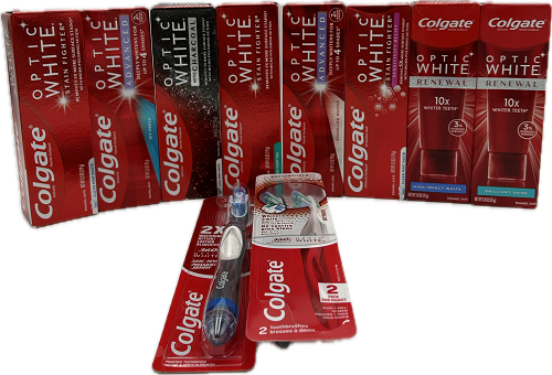 COLGATE MIXED OPTIC WHITE TOOTHPASTE/TOOTHBRUSH DISPLAY NI.
