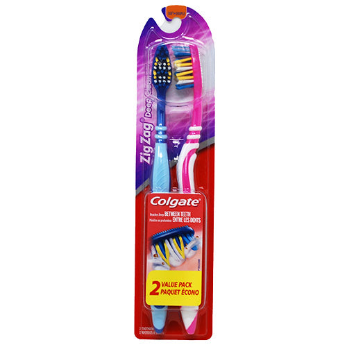 COLGATE T/BRUSH 2CT-ZIGZAG/SOFT NI