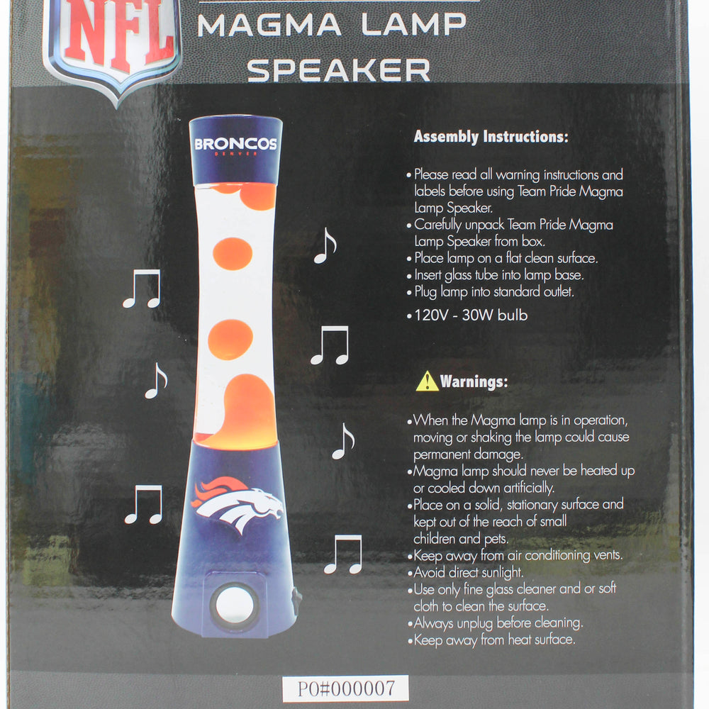 NFL DENVER BRONCOS LAVA LAMP SPEAKER 16.5"
