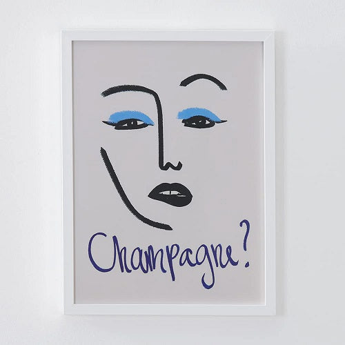 CHAMPAGNE FRAMED PRINT 12"L x 16"H