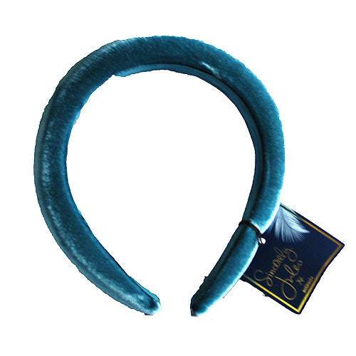 SCNCI Velvet Puffy Headband Blue - Wholesale