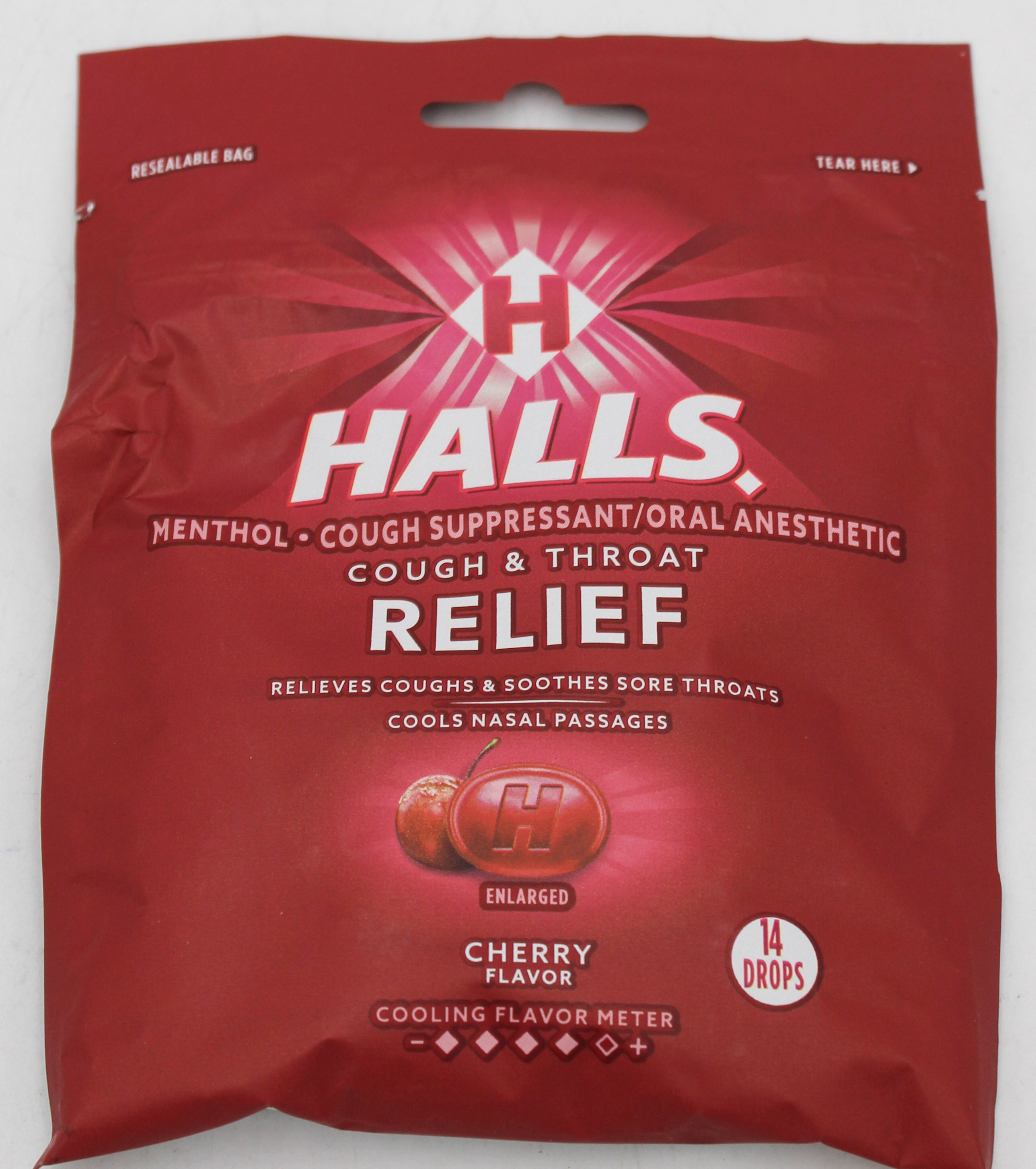 HALLS CHERRY 14PC BAG EXP 1/9/26 NI