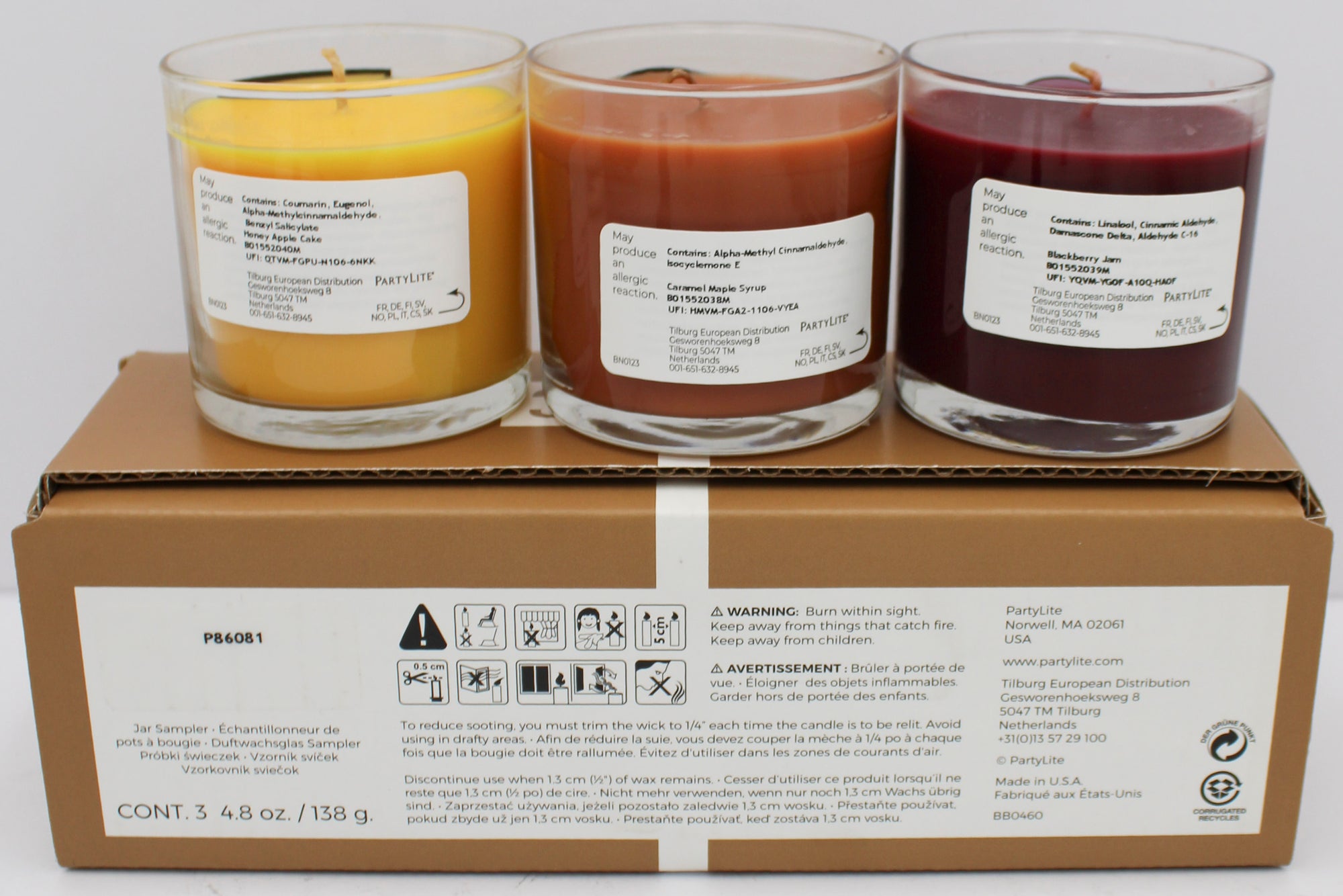 PARTYLITE FARMHOUSE FAVORITES MINI JAR TRIO 3.5oz