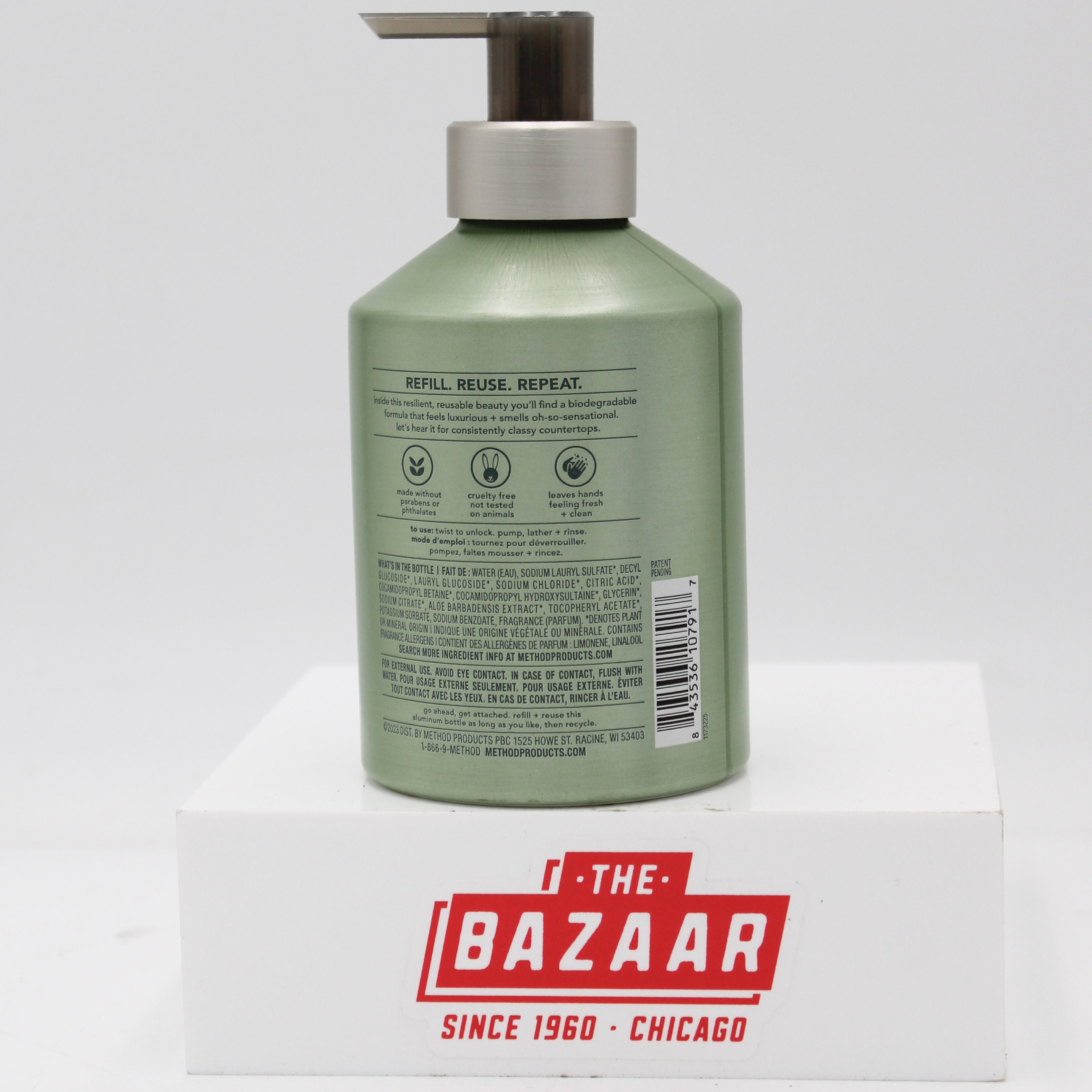 METHOD PREMIUM GEL HAND WASH SAGE + WILD MINT w/ ALUMINUM DISPENSER 12oz US