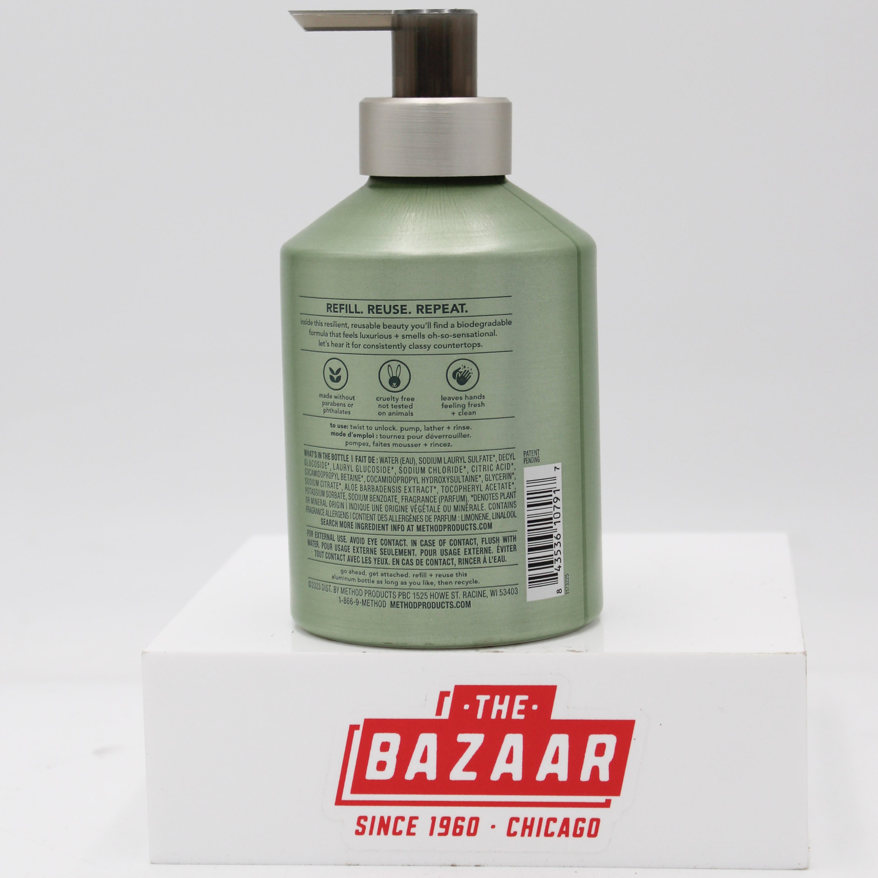 METHOD PREMIUM GEL HAND WASH SAGE + WILD MINT w/ ALUMINUM DISPENSER 12oz US