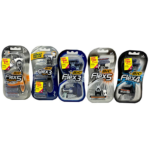BIC FLEX MENS SHAVERS-ASST DSPLY