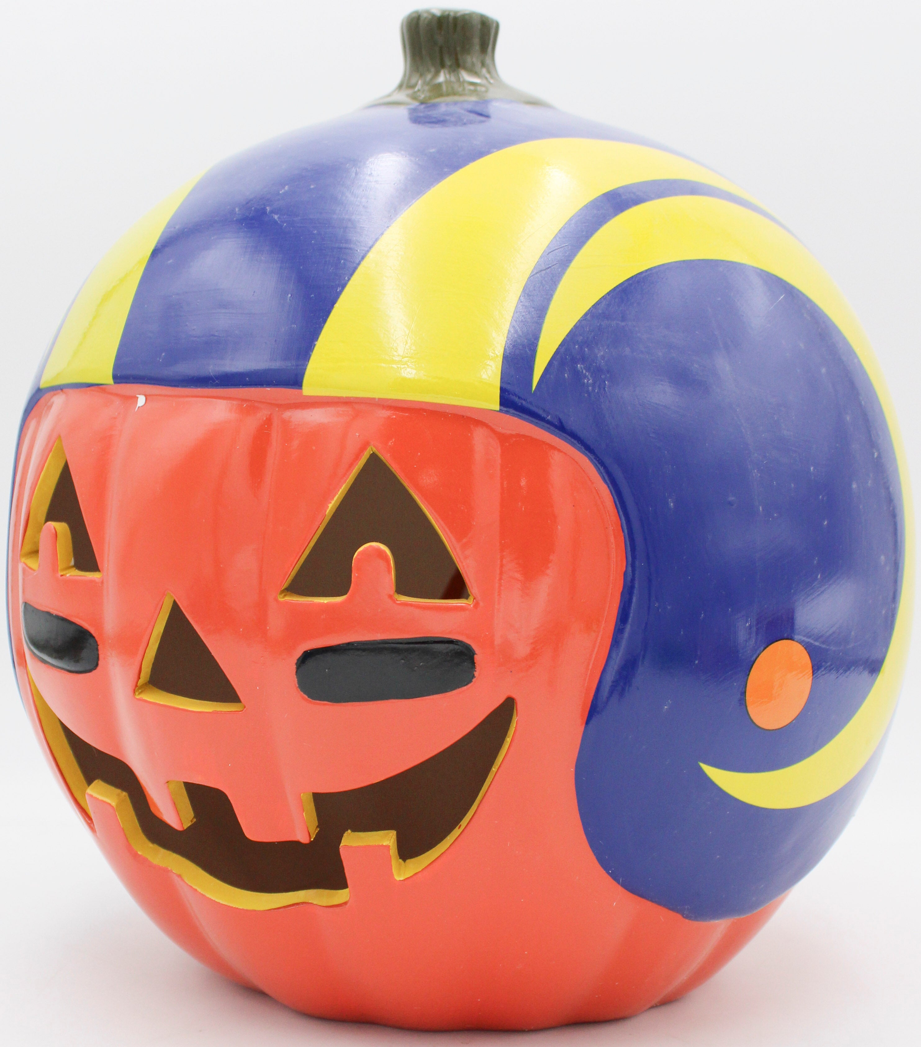 LOS ANGELES RAMS CERAMIC PUMPKIN HELMET 10"