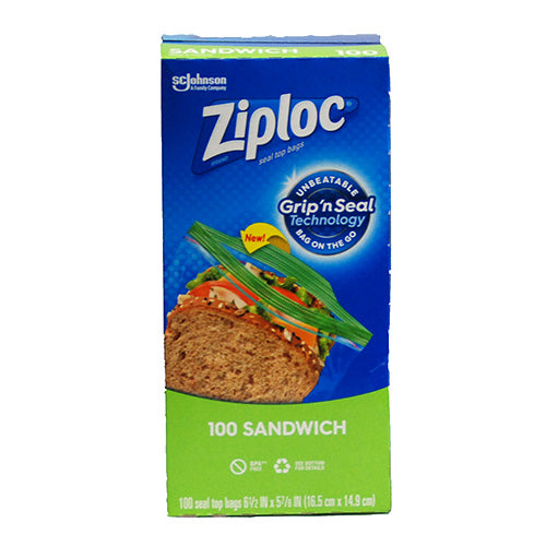 SP ZIPLOC BAGS SEAL TOP 100ct SANDWICH