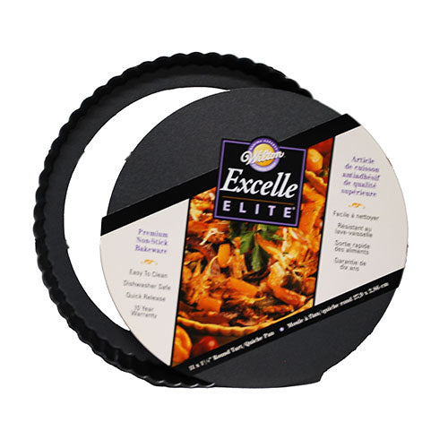 WILTON EXCELLE ELITE ROUND TART QUICHE PAN 11 IN EASY RELEASE