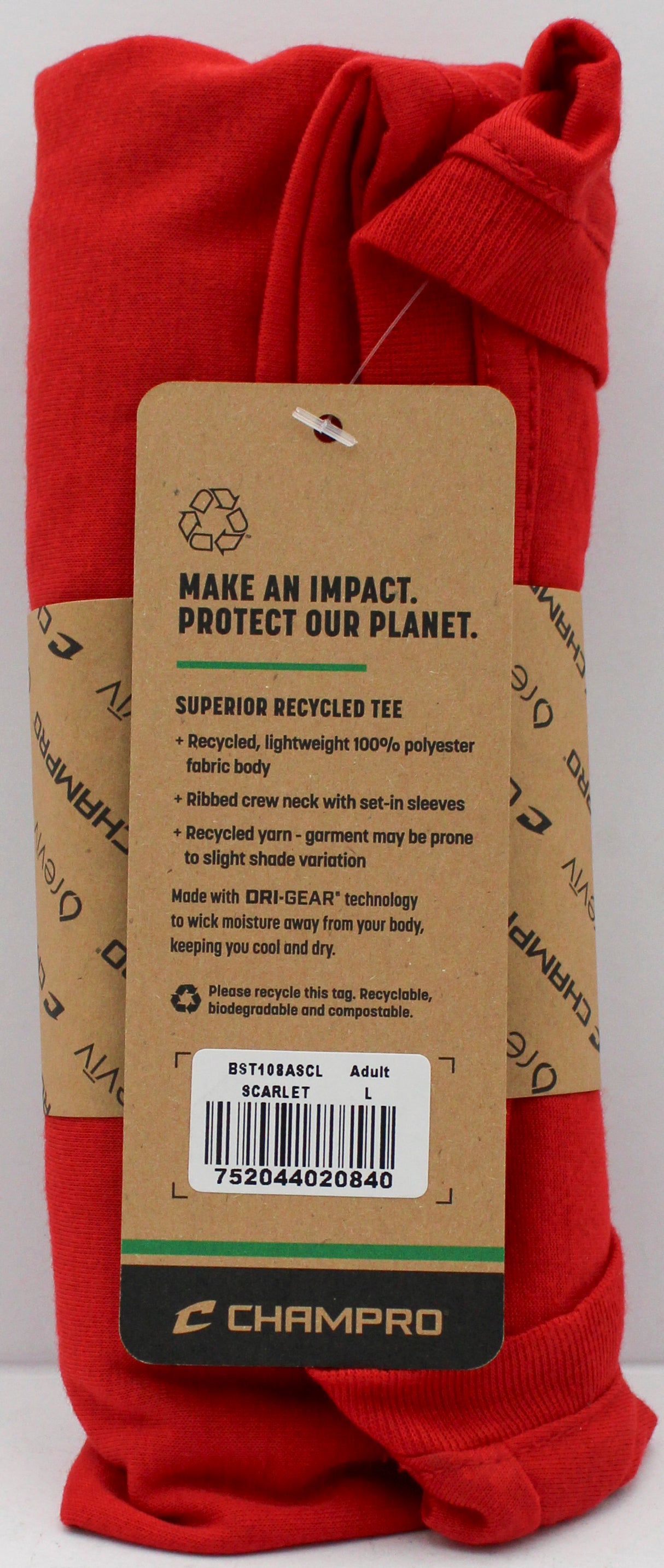 T-SHIRT - ADULT - SCARLET- L