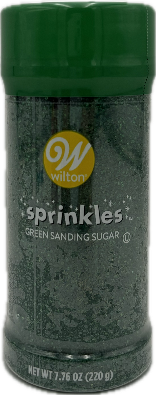 SPRINKLE SANDING SUGAR GREEN TALL WIDE 7.76 OZ  BB DATE 6/15/2026