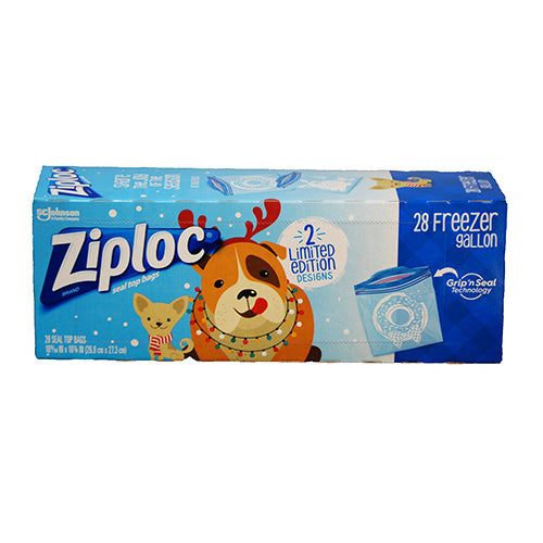 SP ZIPLOC BAG 28-CT HOLIDAY FREEZER GALLON