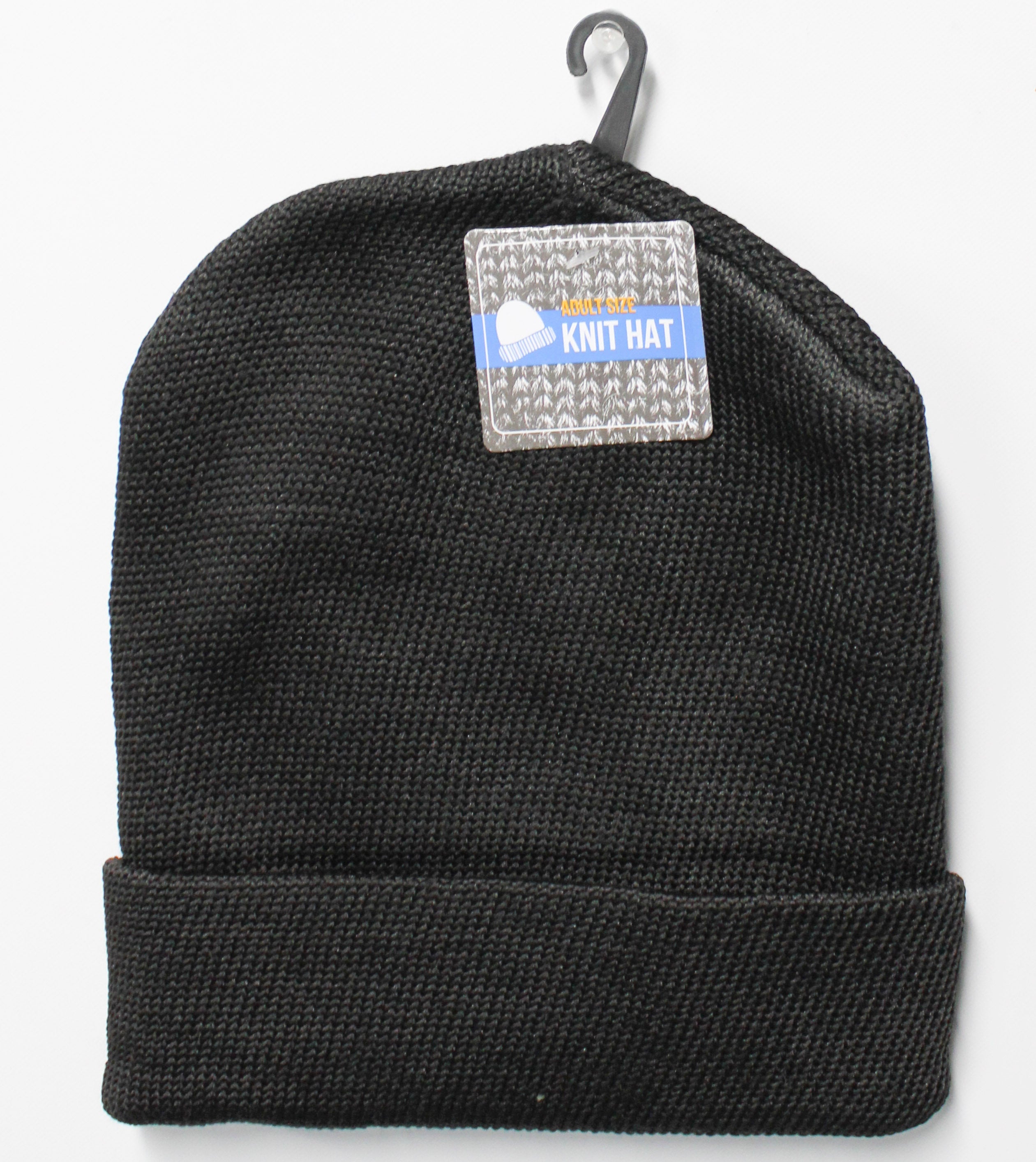 BLACK BEANIE KNIT HAT- ADULT