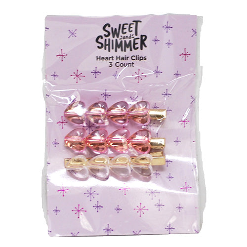 SWEET & SHIMER 3CT HEART HAIR CLIPS(PP4.99)