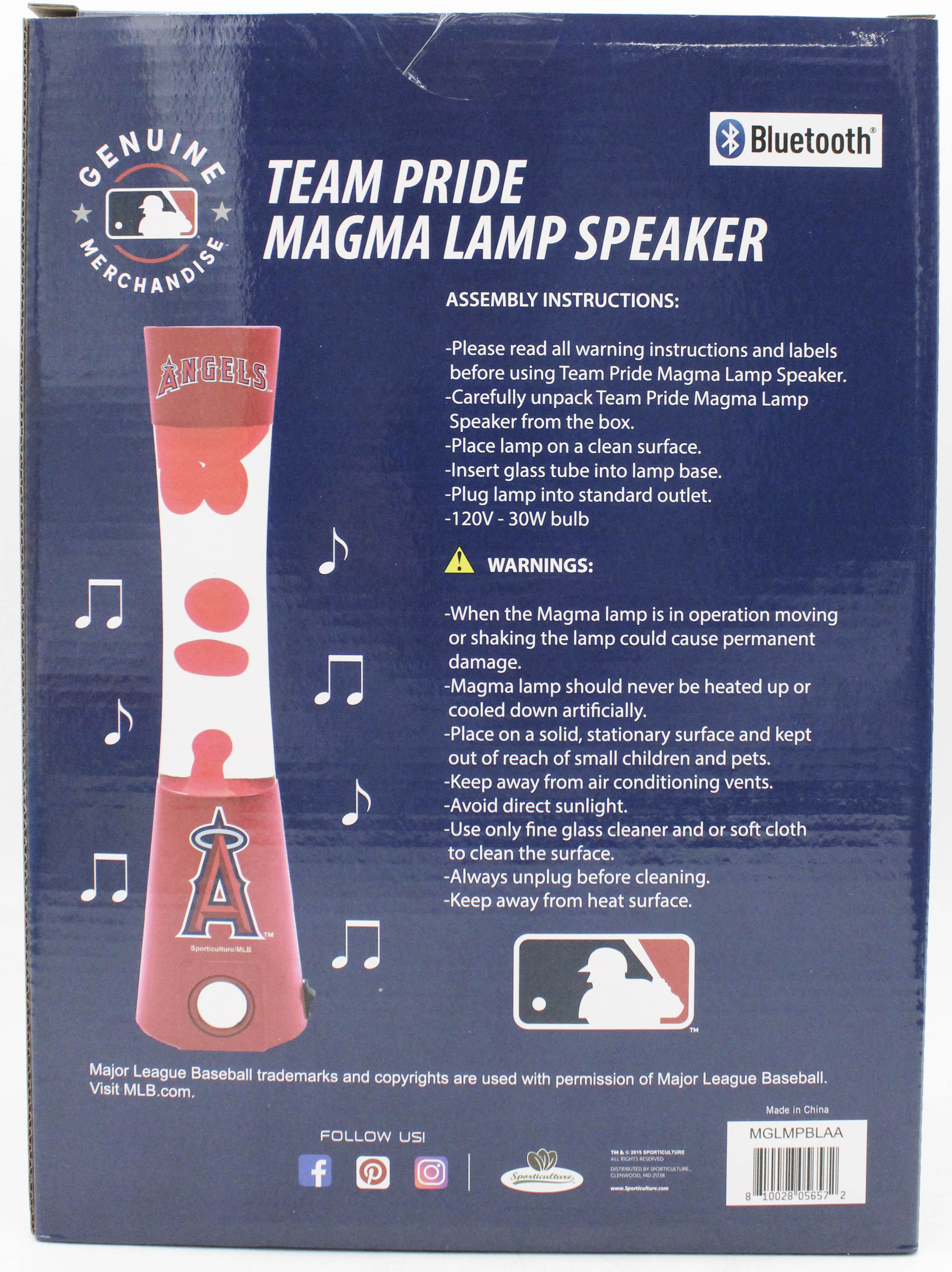 MLB LOS ANGELES ANGELS LAVA LAMP SPEAKER 16.5"