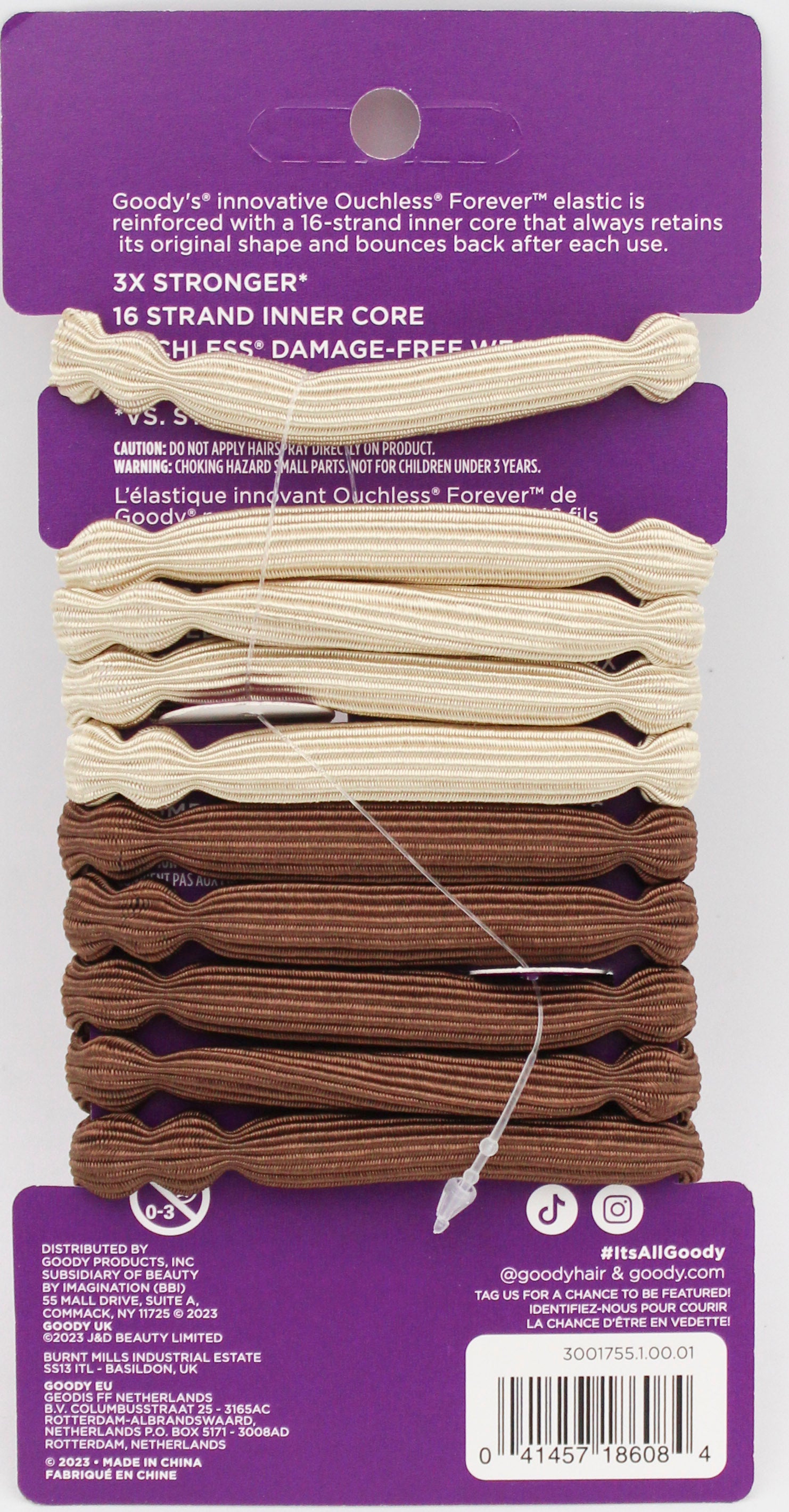 GOODY FOREVER ELASTICS 6MM 10CT BLONDE BROWN NI