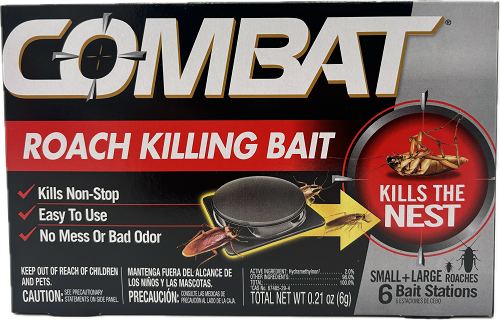 COMBAT ROACH KILLING BAIT SMALL&LARGE ROACH 6CT