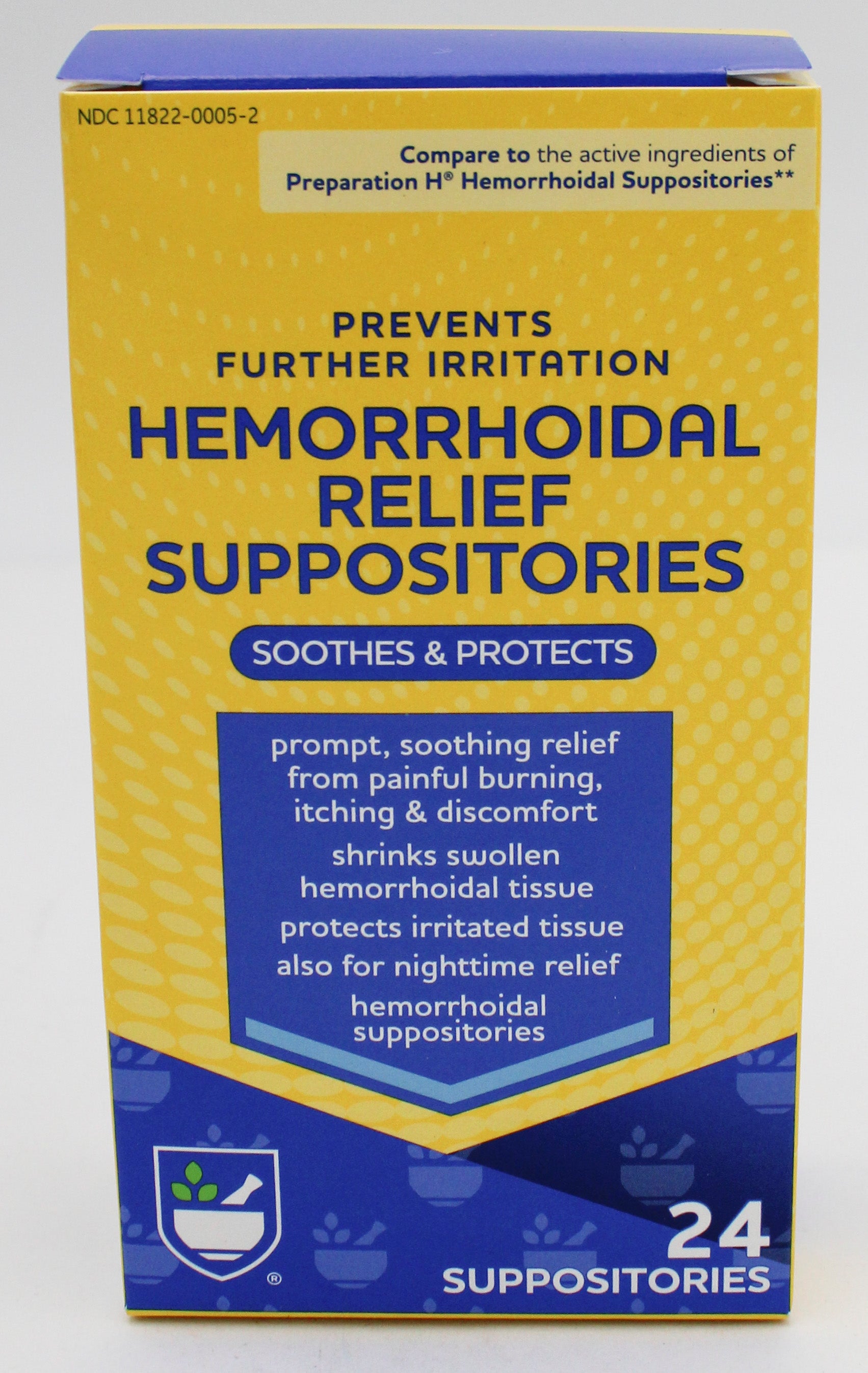 RITE AID HEMORRHOIDAL RELIEF SUPPOSITORIES 24ct EXP 2/28/2027 COMPARES TO Preparation H