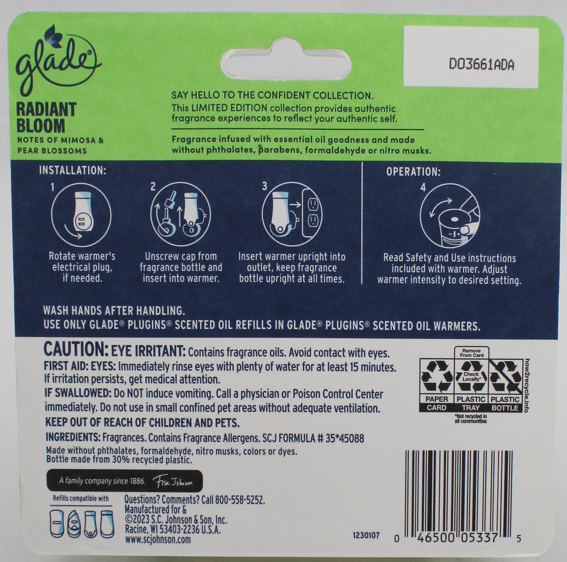 GLADE PLUGINS SCENTED OIL RADIANT BLOOM 5ct 0.67floz US