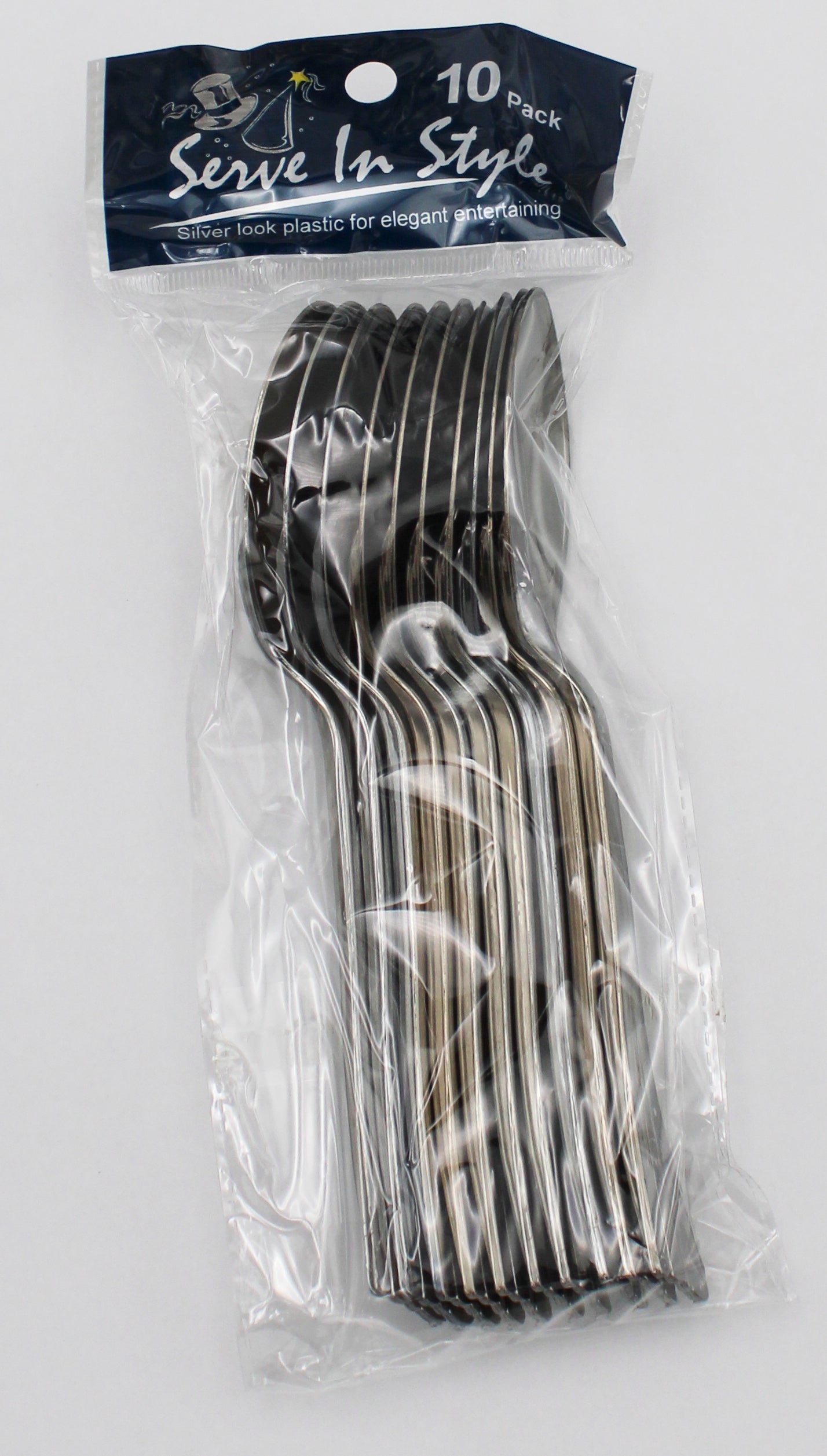 NATUREZWAY 10PK PLASTIC SPOONS- SILVER