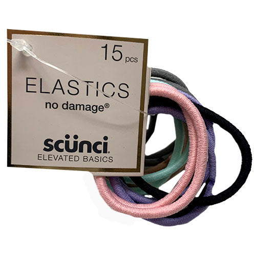 SCUNCI Hair Elastics Assorted 15ct Pack