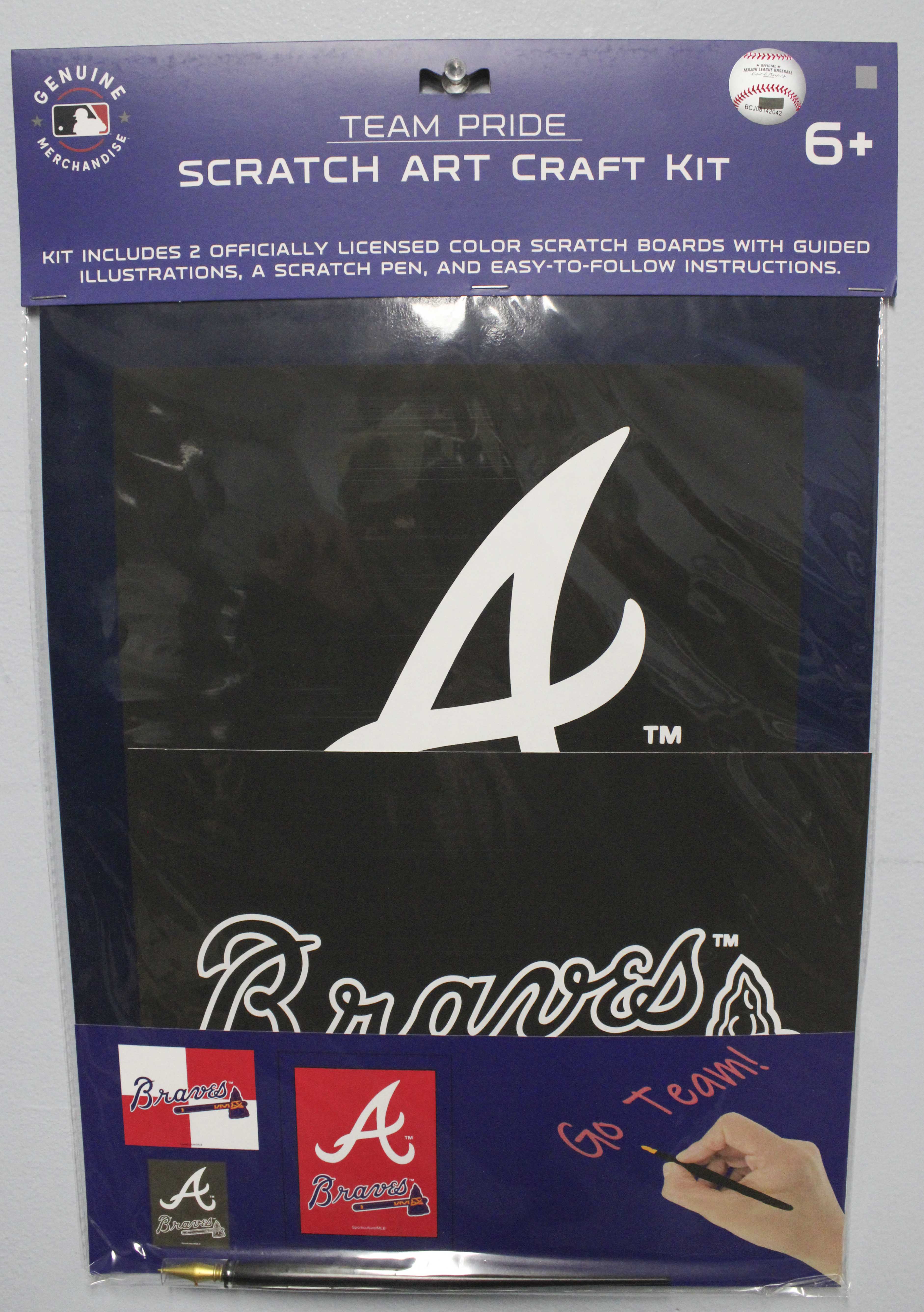 MLB ATLANTA BRAVES SCRATCH ART CRAFT KIT