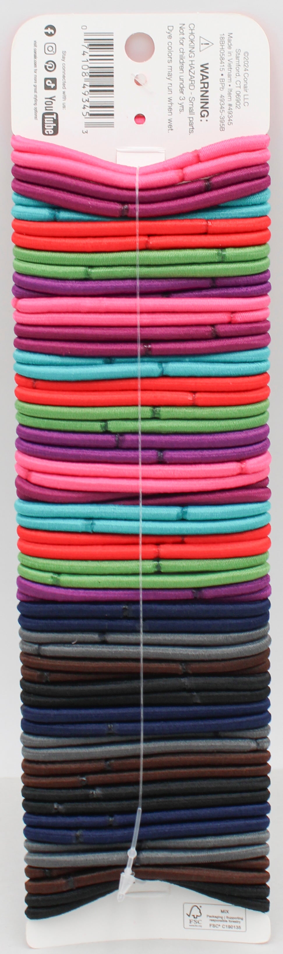 Conair Hair Elastics 60ct Wholesale Pack