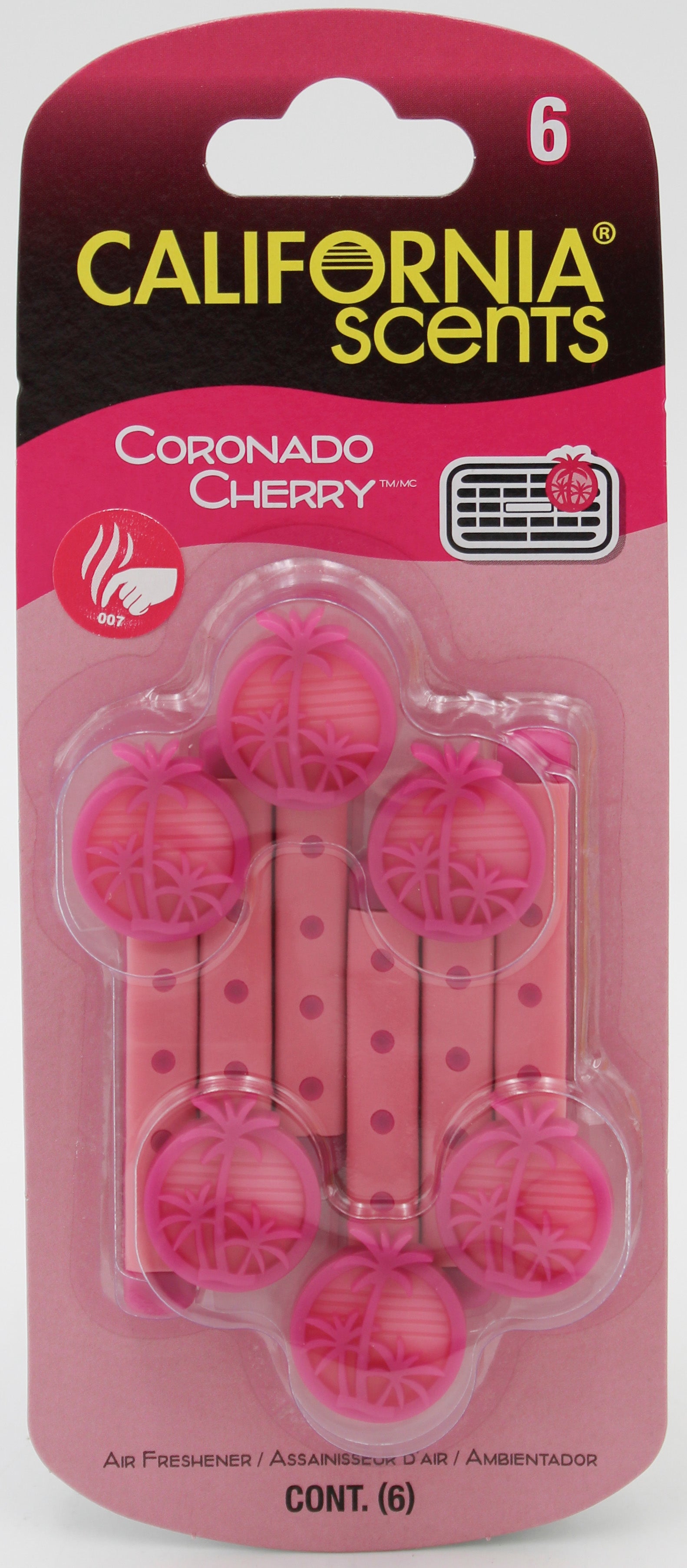 CALIFORNIA SCENTS! CORONADO CHERRY VENT STICKS CAR AIR FRESHENER - (6-PACK) NI