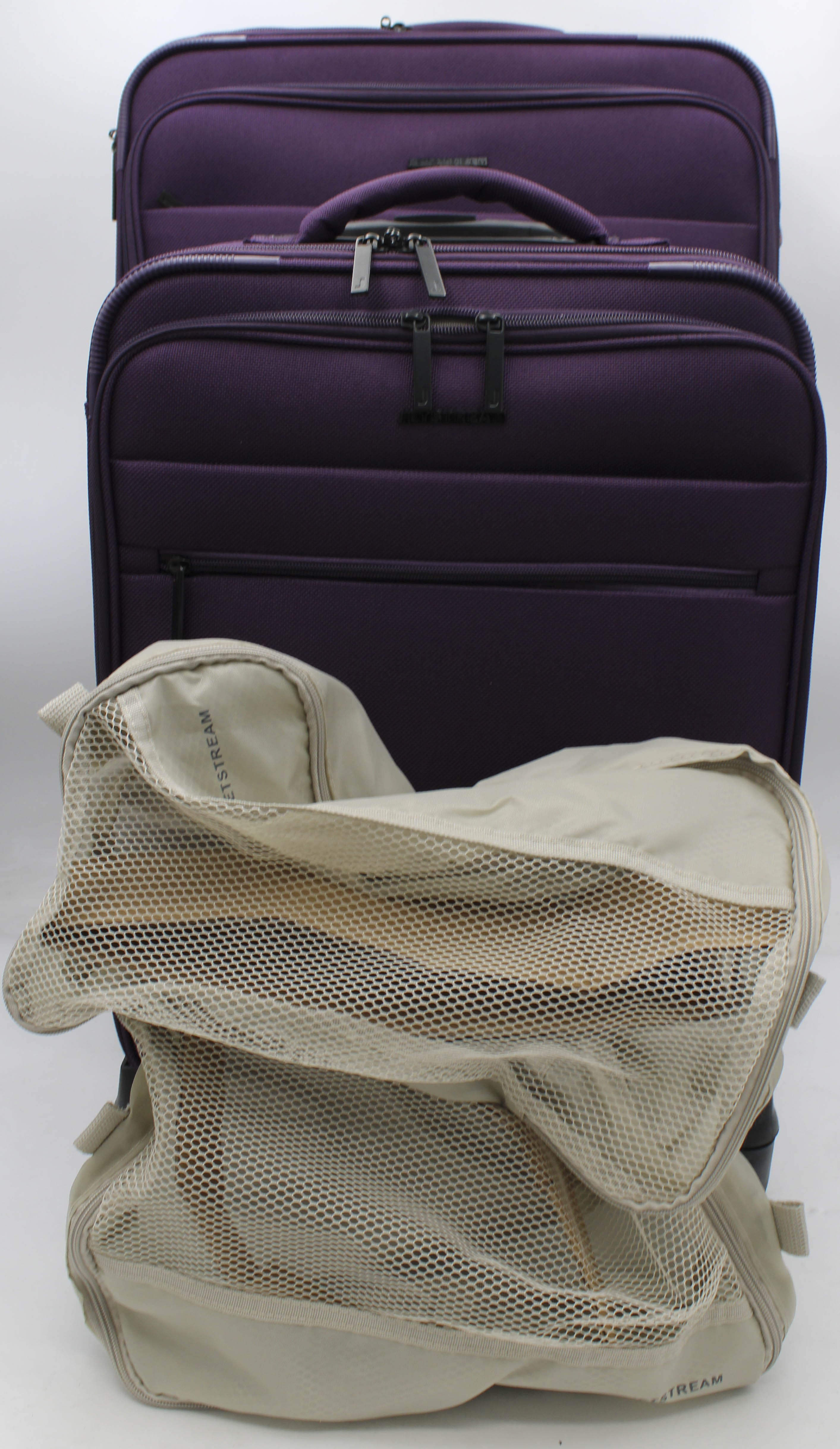 JETSTREAM 2PC LUGGAGE SET W/ 2 PACKING CUBES - 25'' CHECK IN AND 20'' CARRY ON