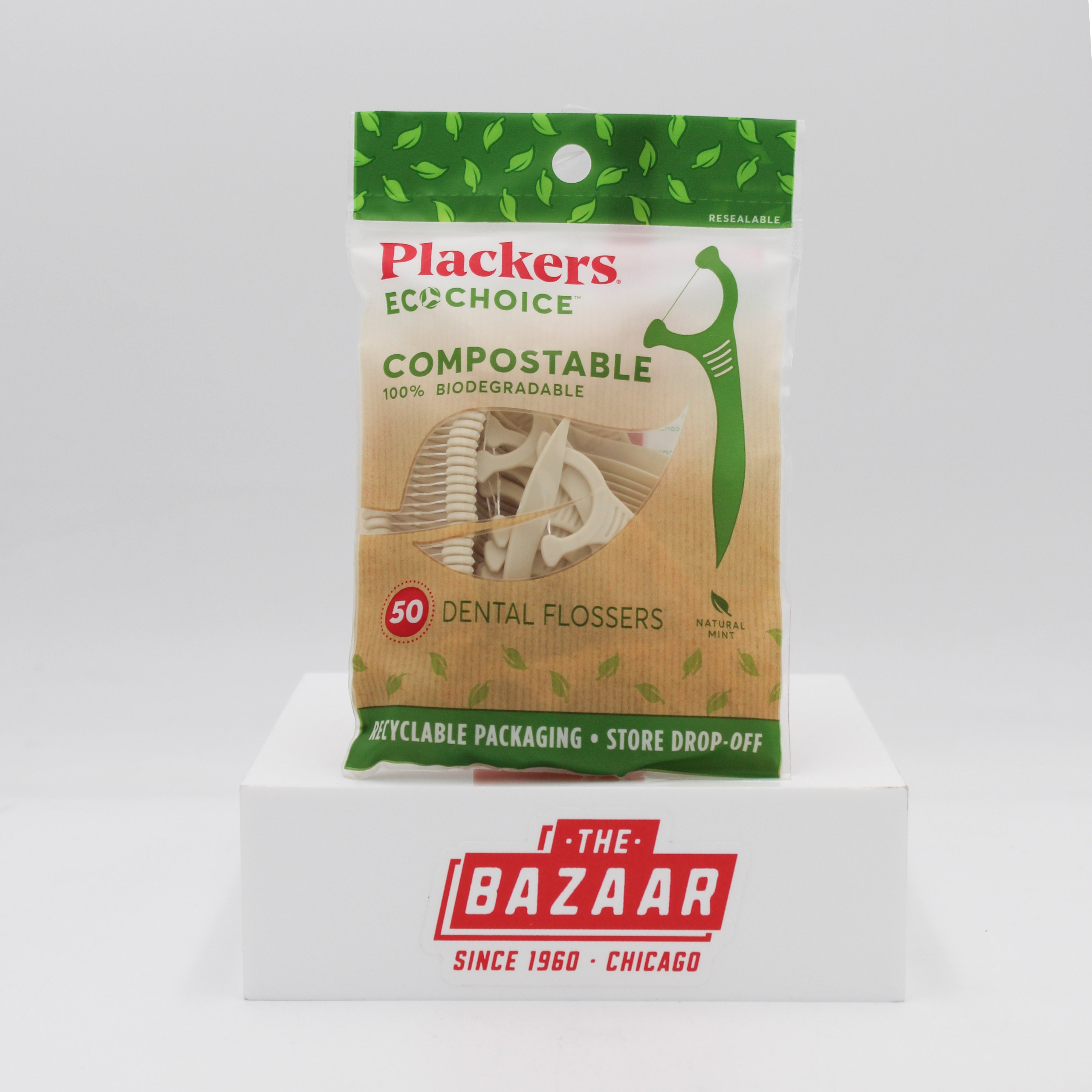 Plackers Compostable Mint Flossers 50ct Wholesale Pack