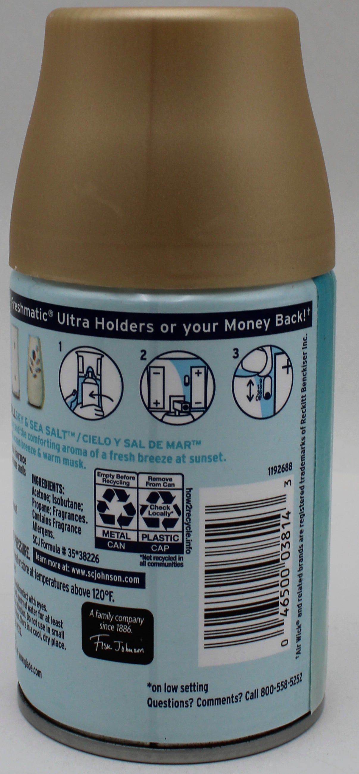 GLADE AUTOMATIC SPRAY REFILL SKY & SEA SALT 6.2oz US.