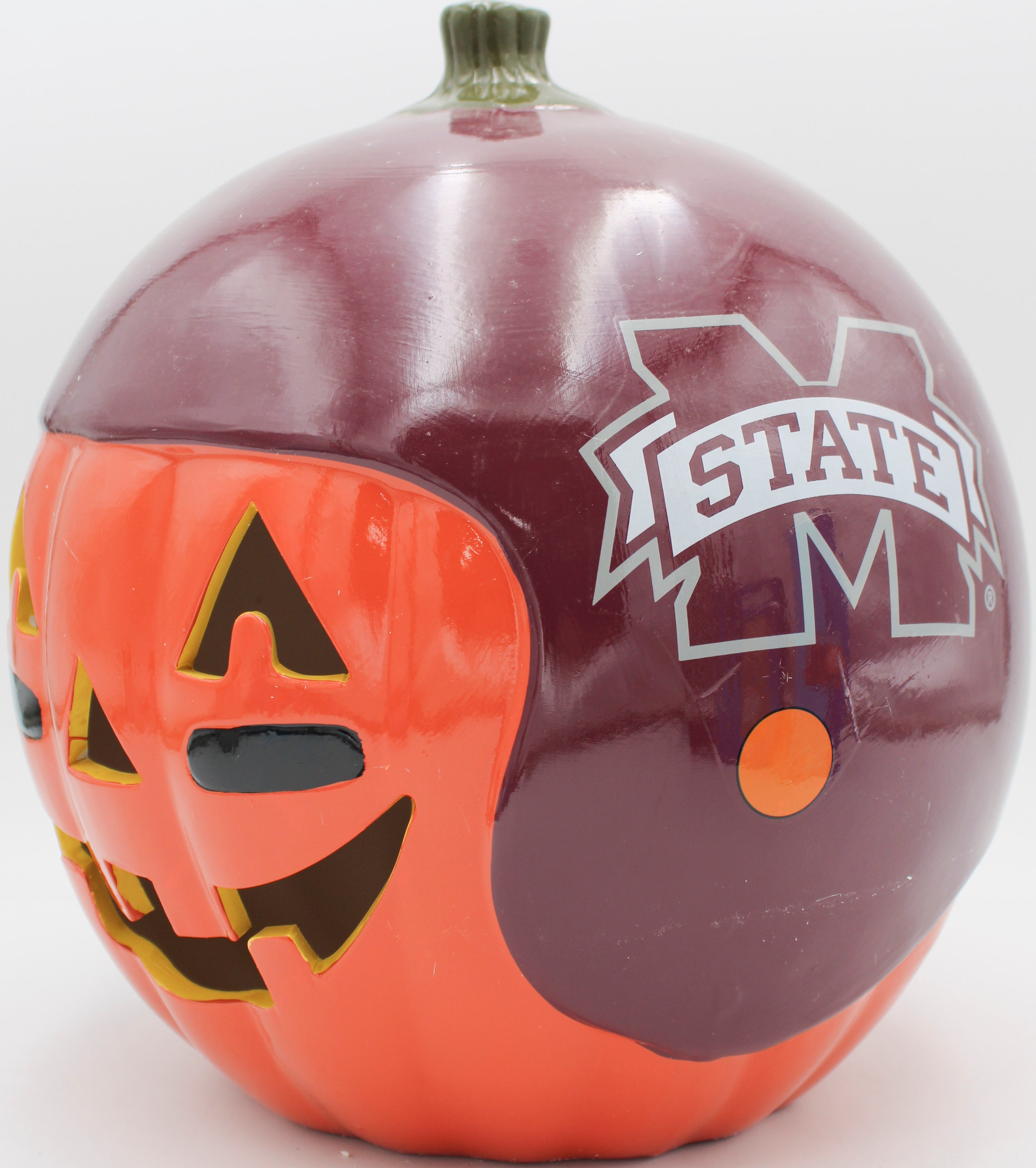 OFFICIALLY LICENCED MISSISSIPPI STATE BULLDOGS CERAMIC PUMPKIN HELMET 10"