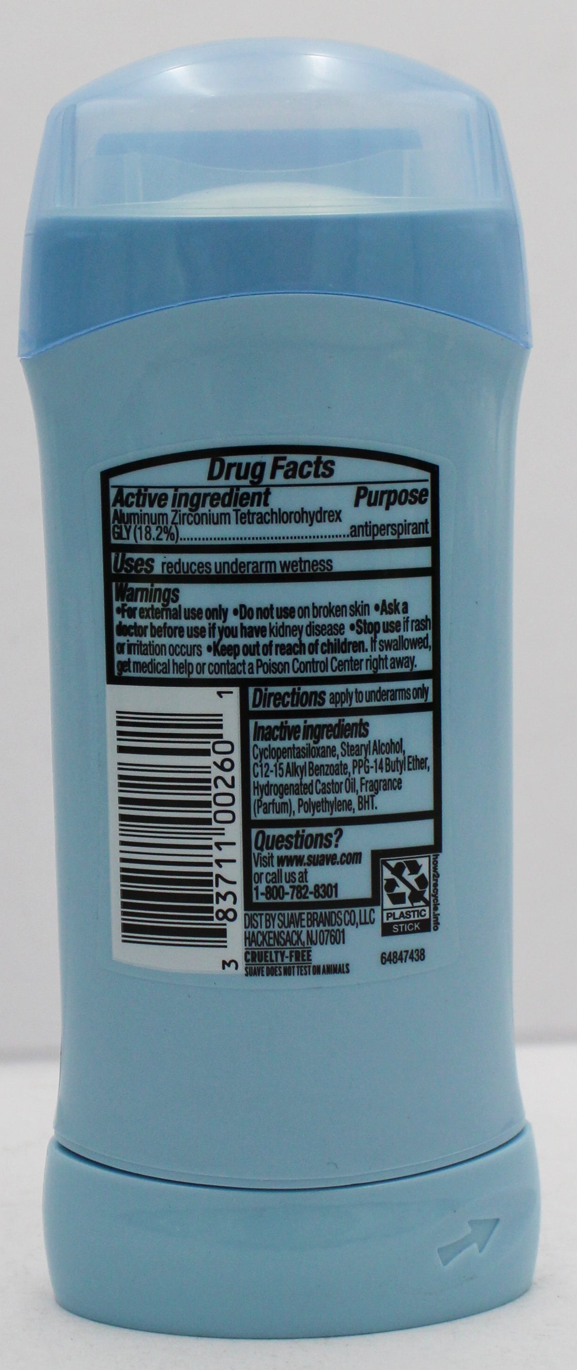 SUAVE INVISIBLE SOLID ALOE + ROSE WATER  2.6z exp 5/2027