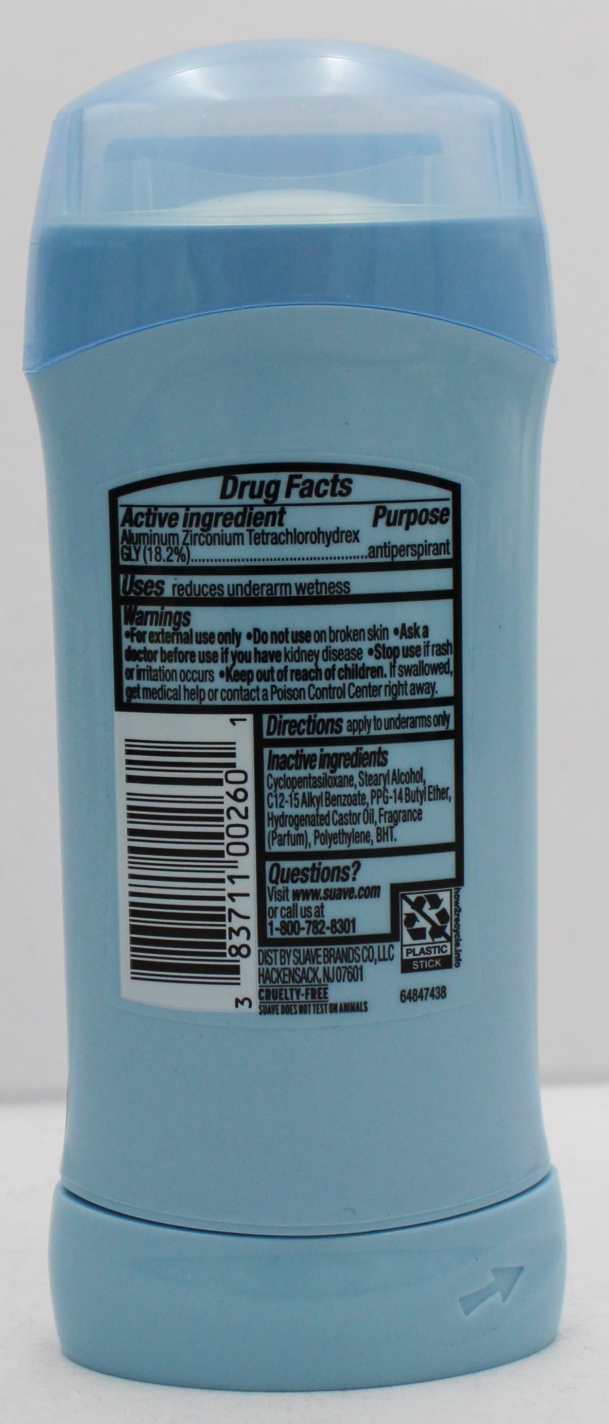 SUAVE INVISIBLE SOLID ALOE + ROSE WATER  2.6z exp 5/2027