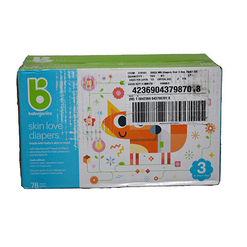 BABYGANICS DIAPERS SIZE 3 78CT US